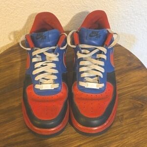 Nike Air Force 1 Mens Red, Black ,Blue Sneakers Athletic Flaw Sz.10